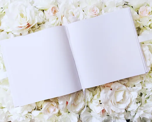 Goodbye Miss hello Mrs Wedding Floral Guestbook with Ribbon