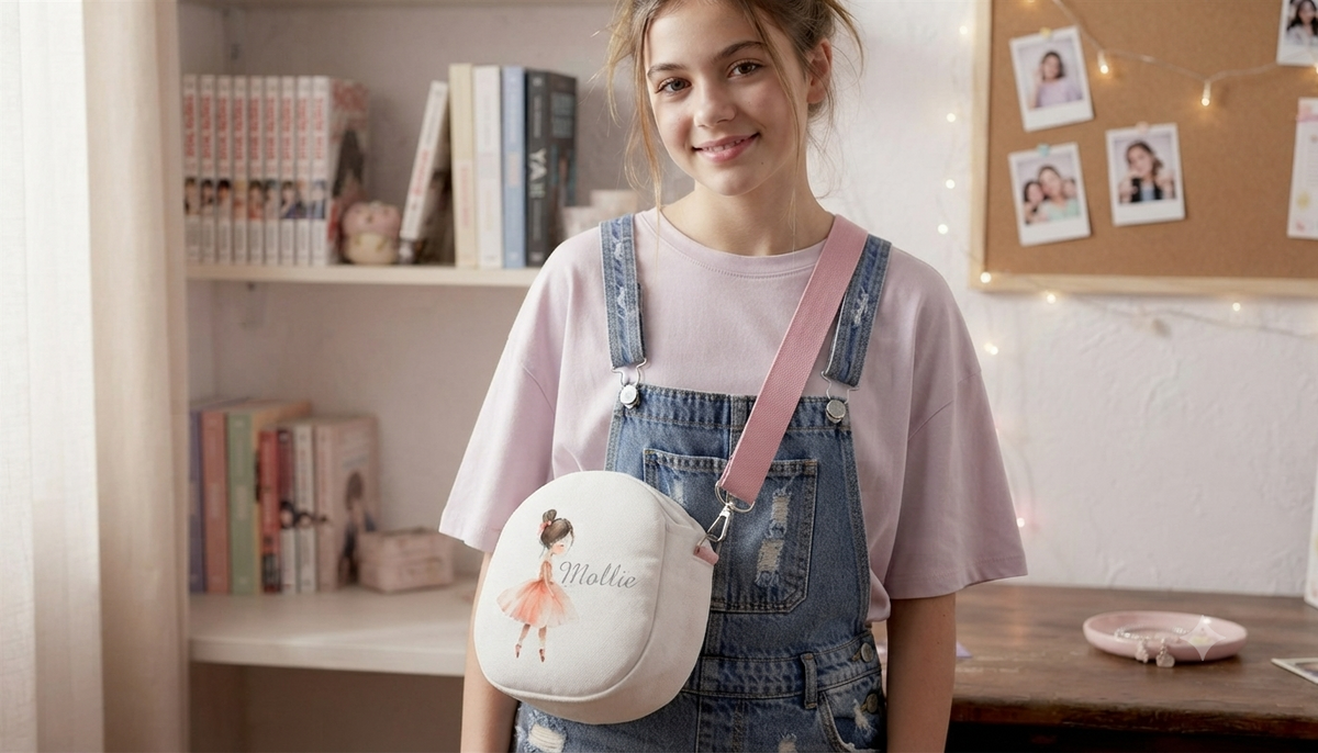 Customised ballerina Crossbody Bag: personalised dancer Shoulder Purse gift