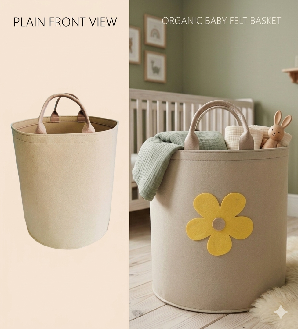 Personalised Tractor Felt Toy Basket, Blue Farm Nursery Organiser, Large 50l Kids crafted Storage