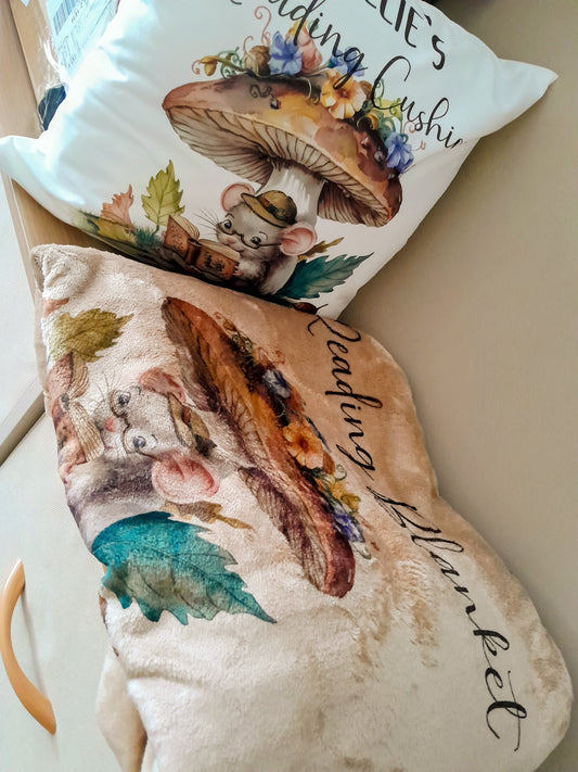 Personalised Mushroom theme Kids Super Soft Reading Blanket