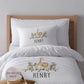 Personalised Jungle Animals Kids Duvet Set Toy Basket