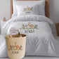 Personalised Jungle Animals Kids Duvet Set Toy Basket