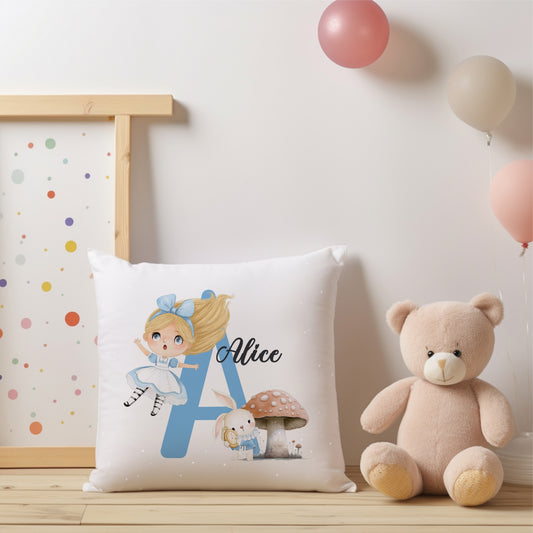 Personalised Alice in Wonderland Nursery Cushion