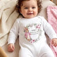 Personalised Pink Rabbit Christening Baby Outfit Gift Set
