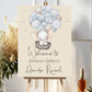 Elephant Beige Gender Reveal Welcome Sign Poster Art