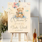 Personalised Beige  Bear Gender Reveal Welcome Sign