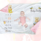 Personalised Honey Bear Milestone Baby Blanket Gift Set