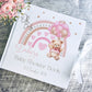 Personalised Rainbow Pink Theme Baby Shower Guestbook