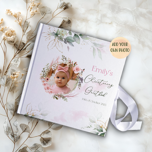 Own Photo Personalised Girl Christening Welcome Poster