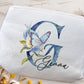Blue Butterfly Letter Makeup Bag