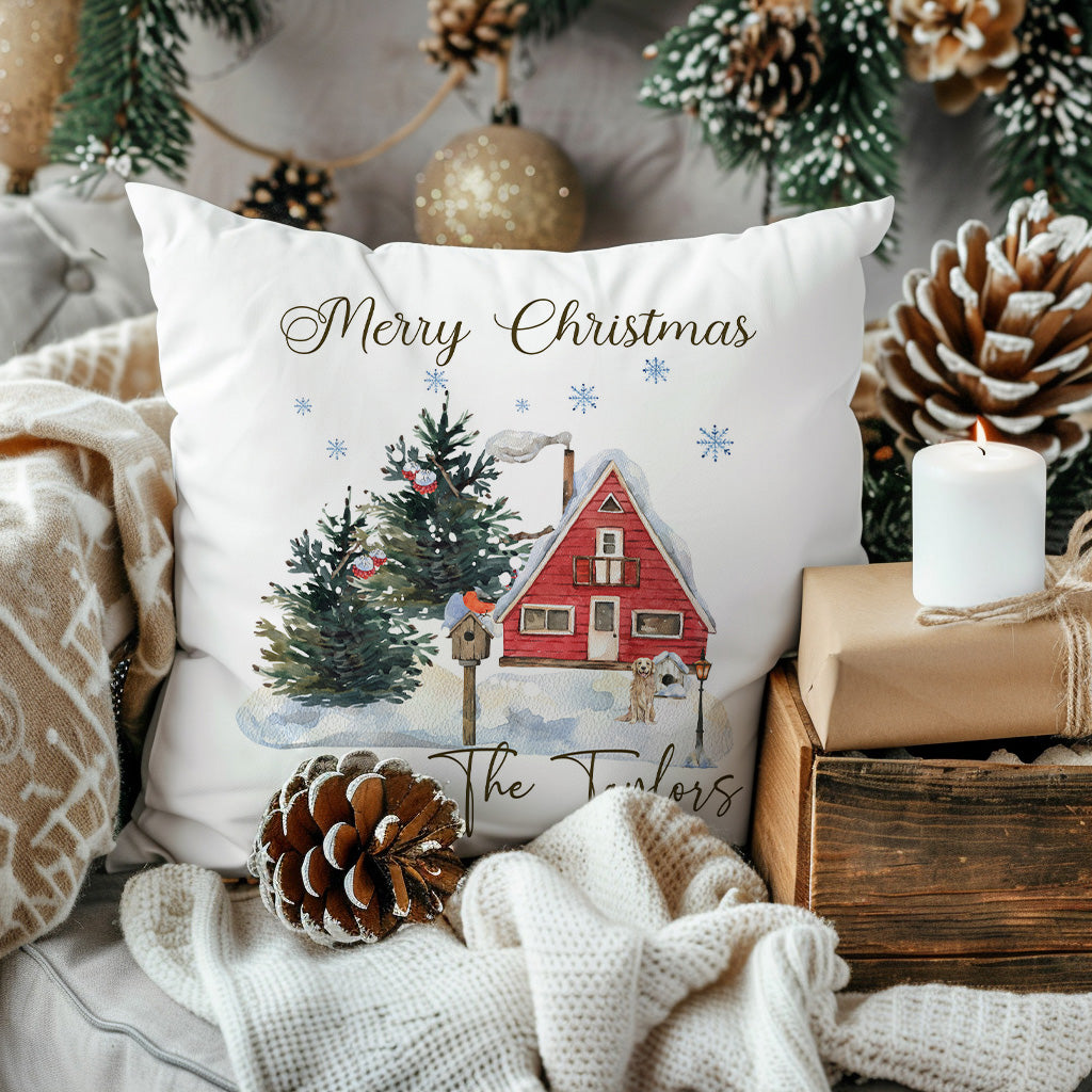 Personalised Merry Christmas Magical Festive Home Design Cushion