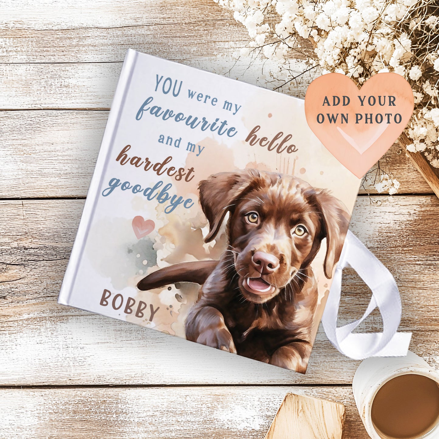 Personalised Pet Memorial Cushion & Photo Pillow - Custom Dog Portrait Remembrance Gift - Favourite Hello Hardest Goodbye