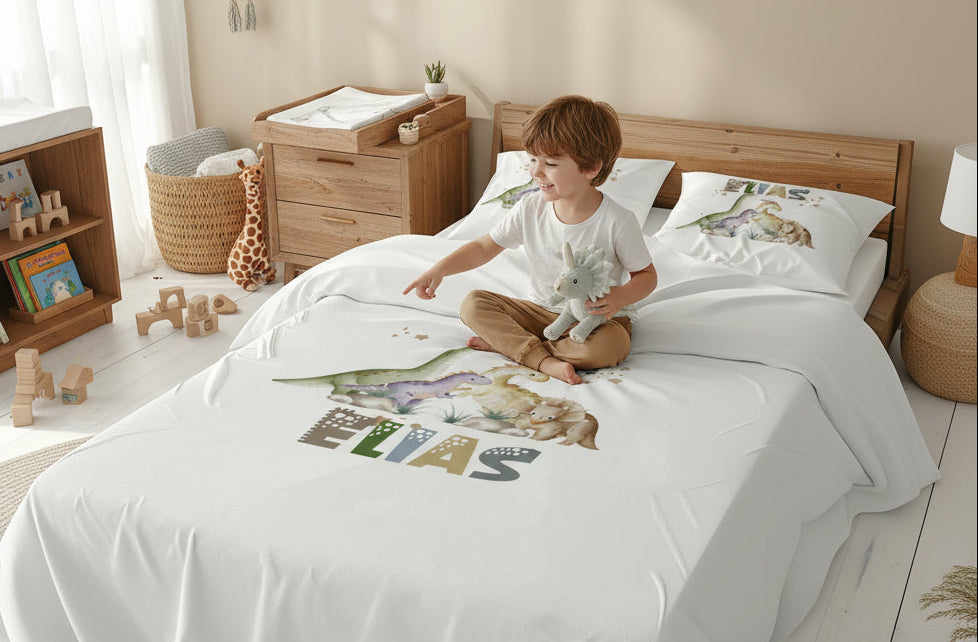 Dinosaur World - Personalised Duvet Cover Set