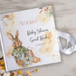 Personalised Autumn Theme Rabbit Design Guestbook with Ribbon