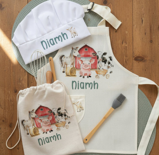 Farm Animals- Personalised Kids Baking Set