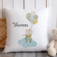 Personalised  Bear and Balloon Nursery Cushion