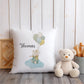 Personalised  Bear and Balloon Nursery Cushion