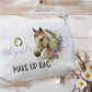 Horse Floral Design Makeup Bag