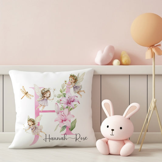 Personalised Magical Fairy Floral Nursery Cushion