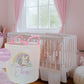 Personalised Unicorn Rainbow Pink Large Toy basket Gift Set With Cushion