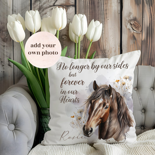 Personalised Horse Memorial Pillow, Custom Photo Pet Loss Gift, Equestrian Sympathy Keepsake, Bereavement Cushion, Memorialize Pony passed