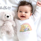 Pooh bear Piglet Rainbow Personalised nursery set with blanket : Blanket, Bib, Sleepsuit gift