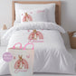 Pink Bunny Rainbow - Personalised Duvet Cover Set