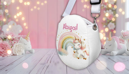 Personalised Unicorn Rainbow Shoulder Bag for Kids