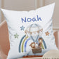 Personalised Kids safari Hot Air Balloon Design Large Toy basket Gift Set With Cushion