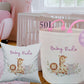 Personalised Safari Nursery Toy Basket & Cushion Set | Custom Baby Gift