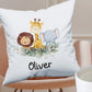 Personalised Safari Design  Large Toy basket Gift Set With Cushion