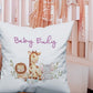 Personalised Safari Animals Large Toy basket Gift Set With Cushion