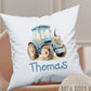 Personalised Tractor Design Large Toy basket Gift Set With Cushion