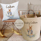 Personalised Kids Blue Bunny Design Large Toy basket Gift Set With Cushion