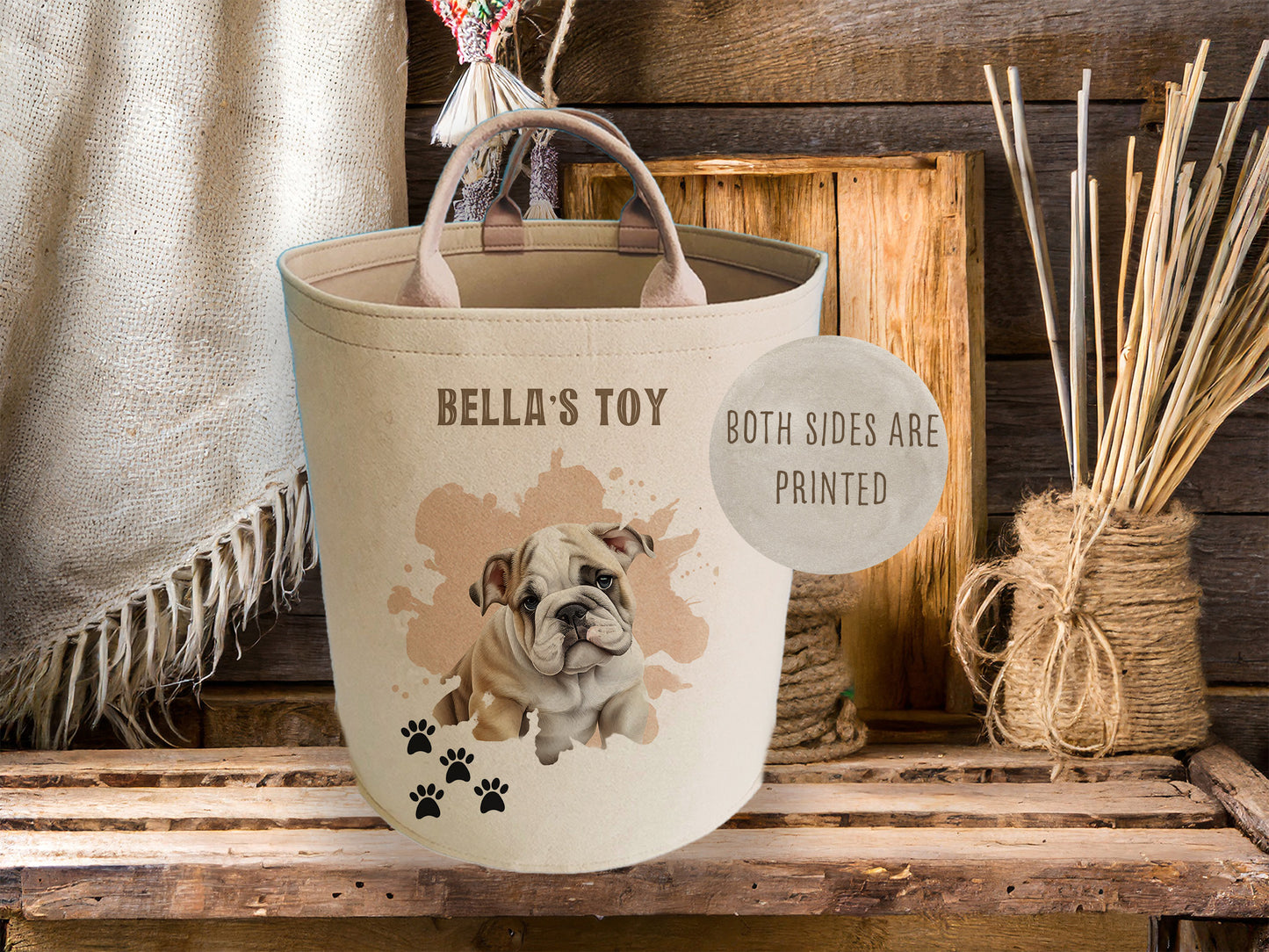Personalised Own Photo Dog Blanket with Customised large Toy Bag