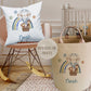 Personalised Kids safari Hot Air Balloon Design Large Toy basket Gift Set With Cushion