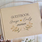 Wedding Couple Leaf Design Golden Beige Personalised Hardcover Guestbook