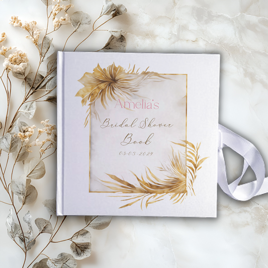 Goodbye Miss hello Mrs  Wedding Spring Floral Guestbook with Ribbon