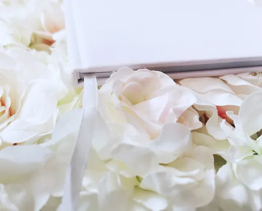 Personalised Own photo  Anniversary Floral Guestbook with Ribbon satinn cover