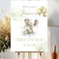 Personalised Gold Theme Elephant Baby Shower Welcome Sign