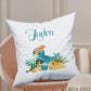 Personalised Dinosaur Print Large Toy basket Gift Set With Cushion