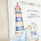 Personalised First Holiday Elephant Sailor  Memory Book with Ribbon