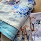 Personalised Blue Rabbit Baby Blanket | Custom Name Romper | New Baby Gift
