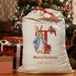 Festive Blue Bunny Letter Santa Sack