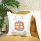 Personalised Otter Design Couple Wedding Floral Gift Cushion