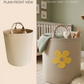 Personalised Laundry Basket with Handles, Custom Felt Washing Hamper, Eucalyptus Wreath Wedding Couple Gift, Newlywed Anniversary Gift