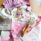 Pretty Pink Bunny - Personalised Kids Unique Linen Baking Set