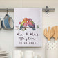 Personalised Bird Watercolour Tea Towel | Custom Wedding & Anniversary Gift