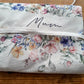 Personalised Wildflower Apron and Waffle Tea Towel Set, Custom Floral Kitchen Duo