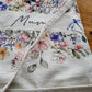 Personalised Wildflower Apron and Waffle Tea Towel Set, Custom Floral Kitchen Duo